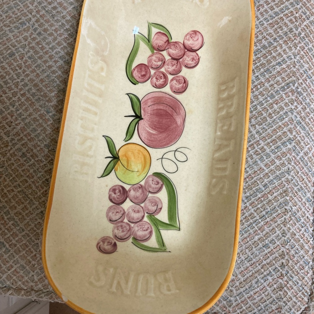 Cream and Orange Fruit Motif Serveware Platter